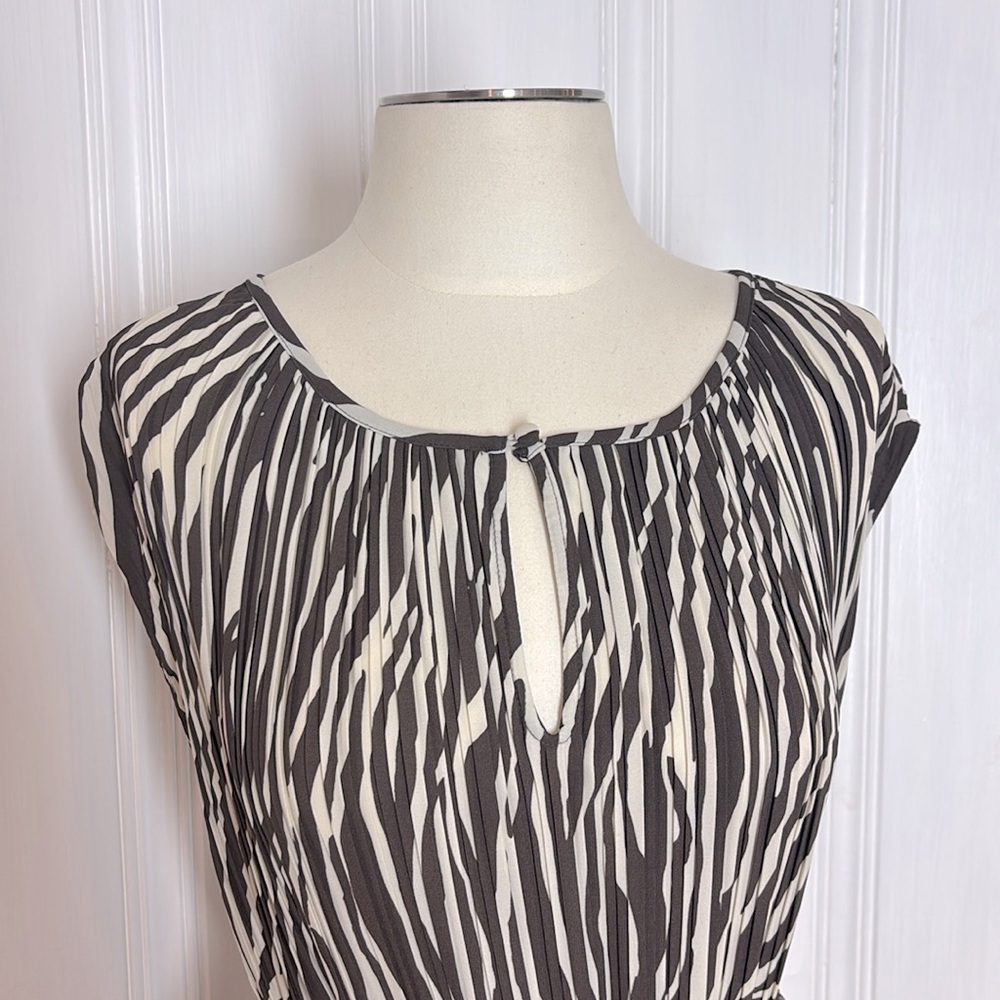 ADDITION ELLE Zebra Print Pleated Midi Dress with Coordinating Belt - Picture 6 of 10